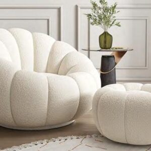 Compressible sofa with ottoman
